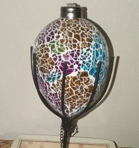 RETRO colored mosaic egg lamp
